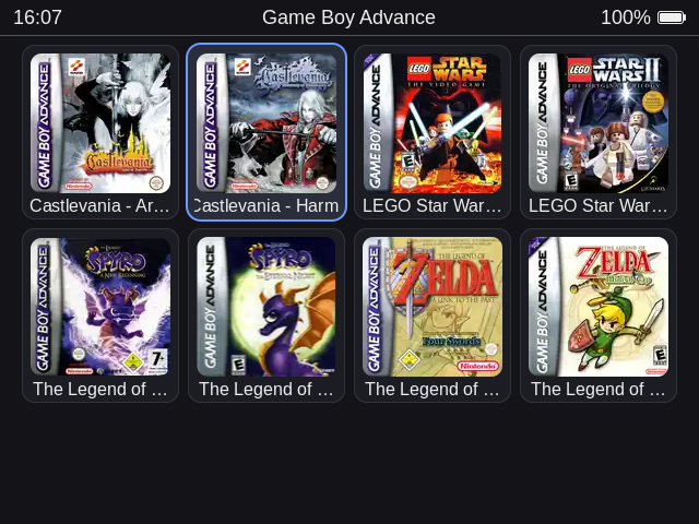Game lists with box art and titles from the packs