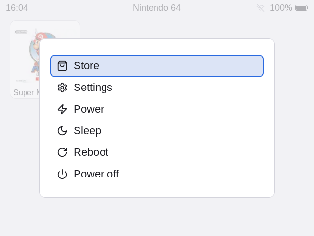 The quick menu
