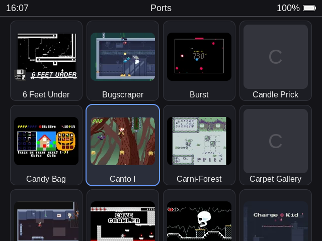 PortMaster ports, installed from the store